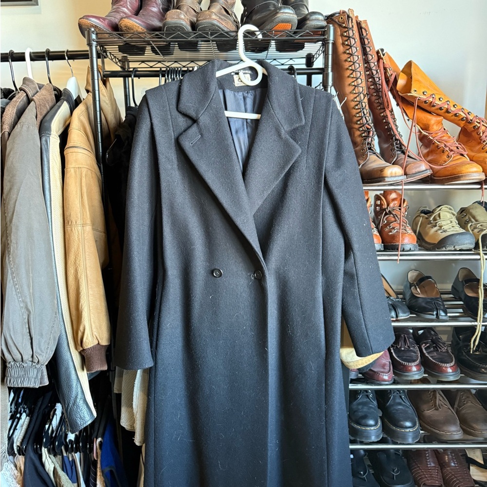 Vintage 80’s Black wool Double-Breasted Coat